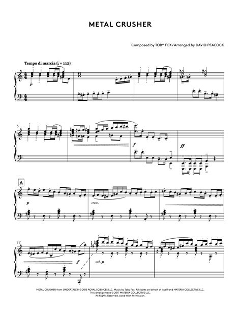 metal crusher piano sheet music|undertale metal crusher piano.